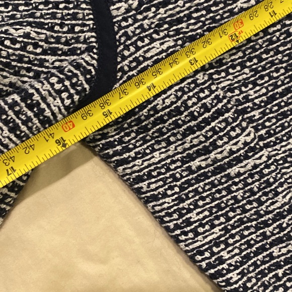 St. John Collection double breasted knit jacket. Navy and white tweed. Size 4. - Picture 10 of 11